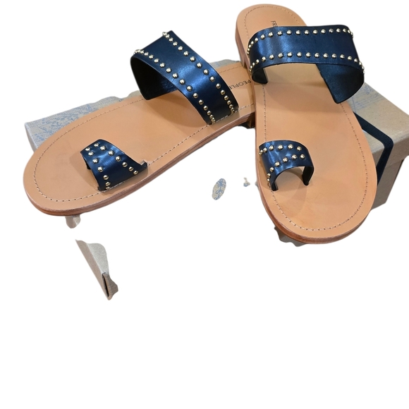 Free People Shoes - FreePeople Amelie Studded Sandals - Black and Tan Neverworn